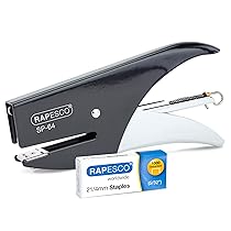 Rapesco 1267 SP-64 Cucitrice a Pinza e 1000 Punti Tipo 21, 4 mm, Capacità 12 Fogli, Nero