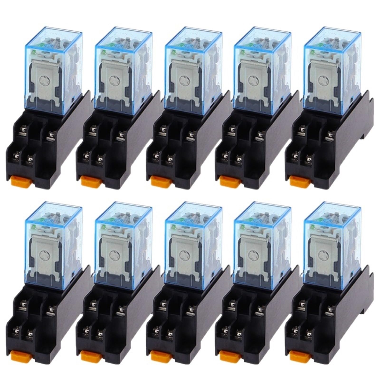 10set 12V 24V 110V 220V 380V AC bobina relé de potencia 8 pines HH62P con Base de enchufe(AC,12V)