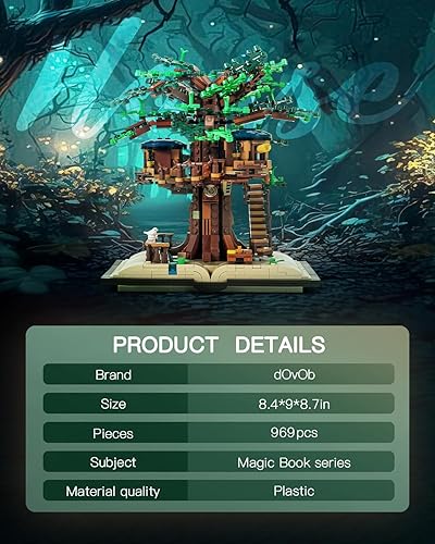Miniatura 6 de dOvOb Juego de bloques de construcción Magic Book Tree House (969 unidades), juguetes de construcción de decoración, regalo para adultos o niños
