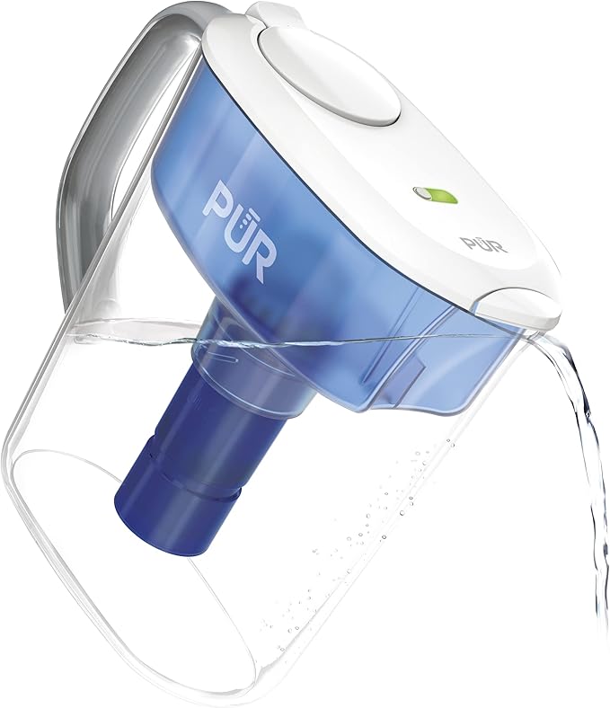 PUR Plus Water Pitcher Filtration System, 11 Cup PUR Water Filter Pitcher, PPT111WAMA, White