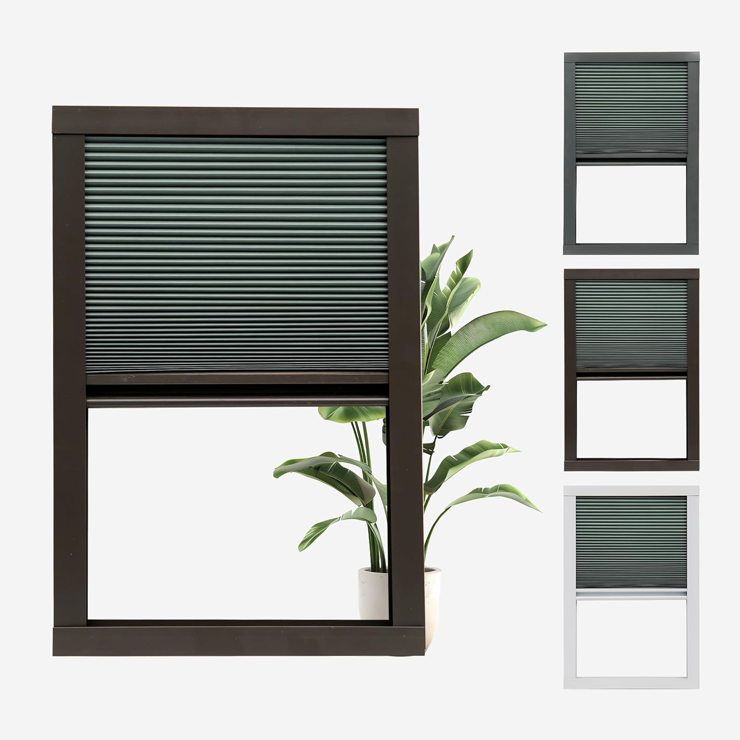 Skylight Shades Cordless Cellular Blinds 100% Blackout Honeycomb Shade for Ceiling Roof Inclined Plane Room Windows Custom Size Blue Gray