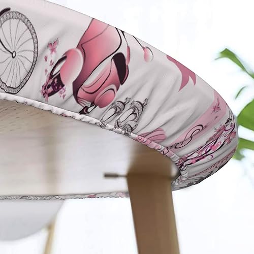 Miniatura 6 de Famame Romantic Paris - Mantel redondo ajustable con borde elástico, impermeable, con borde elástico, para interiores y exteriores, se adapta a