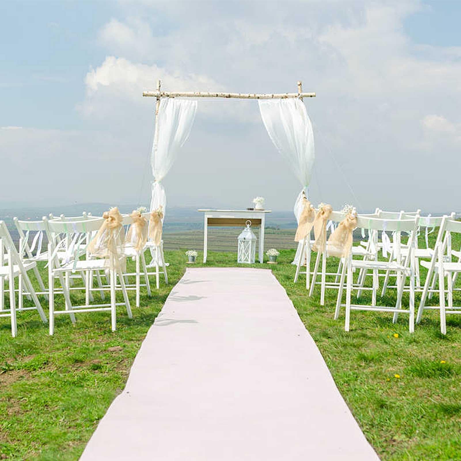 Chemin d'Allée pour Cérémonie de Mariage Largeur 1m/1.2m Chemin d'Allée Blanc pour Décorations d'Eglise de Mariage en Plein Air (Blanc)