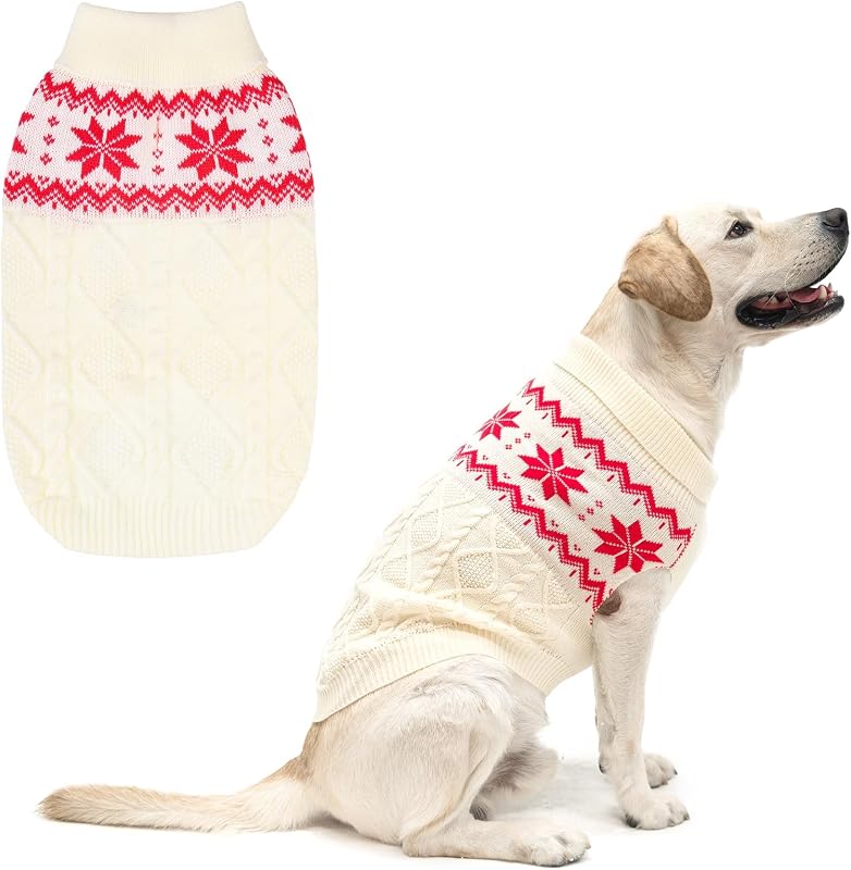 Suéter para Cachorros e Cães SCIROKKO em Tricô com Abertura para Guia Branco XL