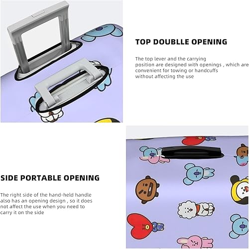 Miniatura 3 de Ybovejuk Kpop - Funda protectora para maleta de viaje divertida con etiqueta de equipaje, lavable, elástica, se adapta a 18 a 32 pulgadas, protector