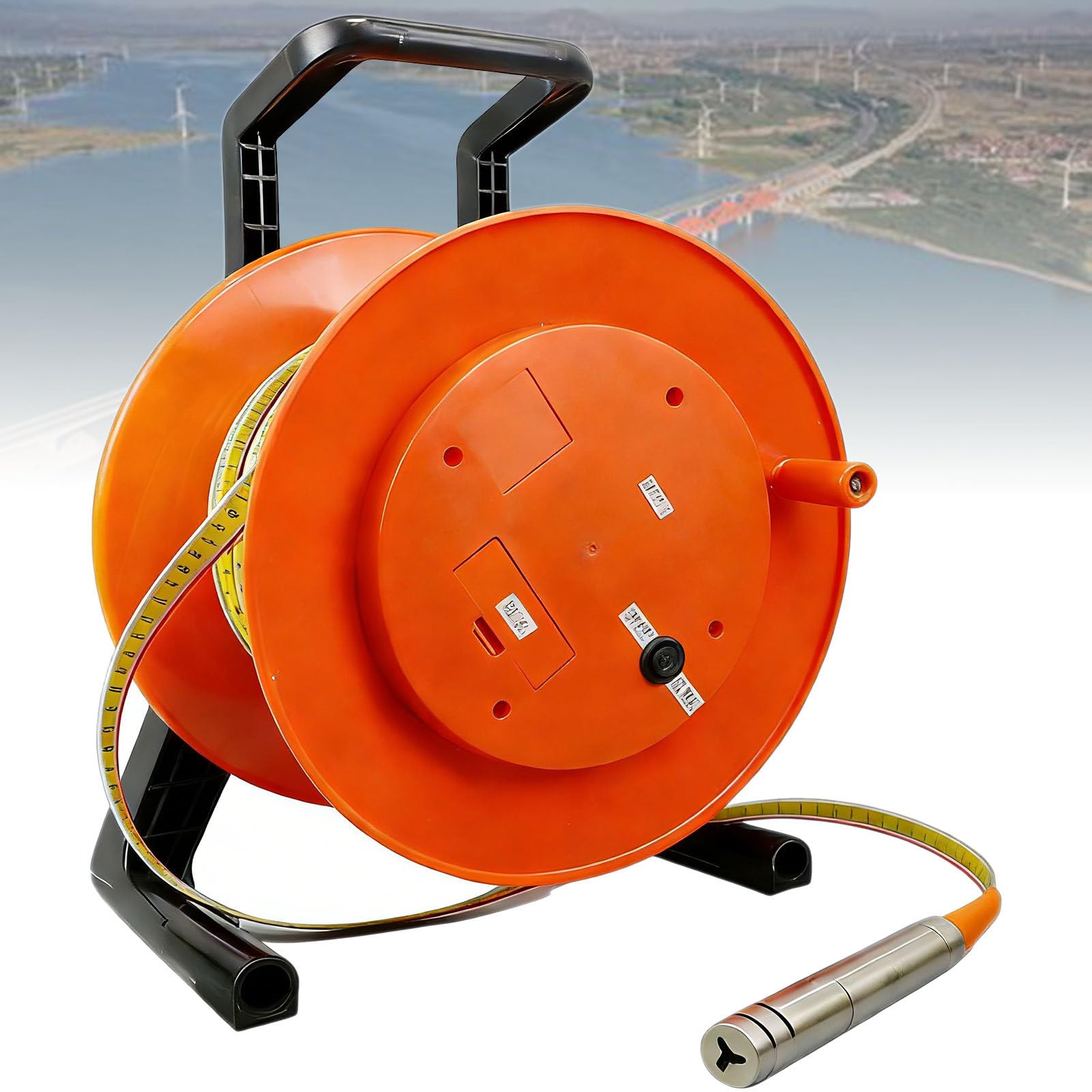 ExoticaBlend Well Water Depth Meter, High-Precision Groundwater Level Sensor with Stainless Probe for Measuring Wells, Boreholes, Reservoirs, and Pipes 300m(984ft)