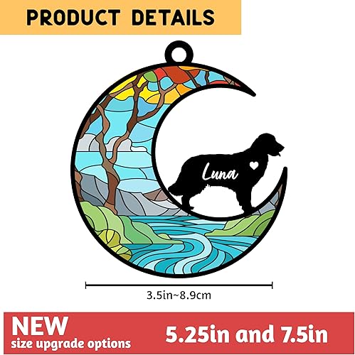 Miniatura 3 de GIFTBYGIFTY Atrapasoles conmemorativo para perros, personalizado con nombre y razas de perros, atrapasoles para pérdida de mascotas, regalos para