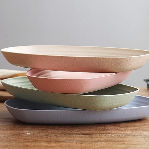 Miniatura 6 de Yopay Paquete de 8 platos de paja de trigo, platos de almuerzo de 11 pulgadas, aptos para microondas, platos ligeros para camping, RV y microondas,