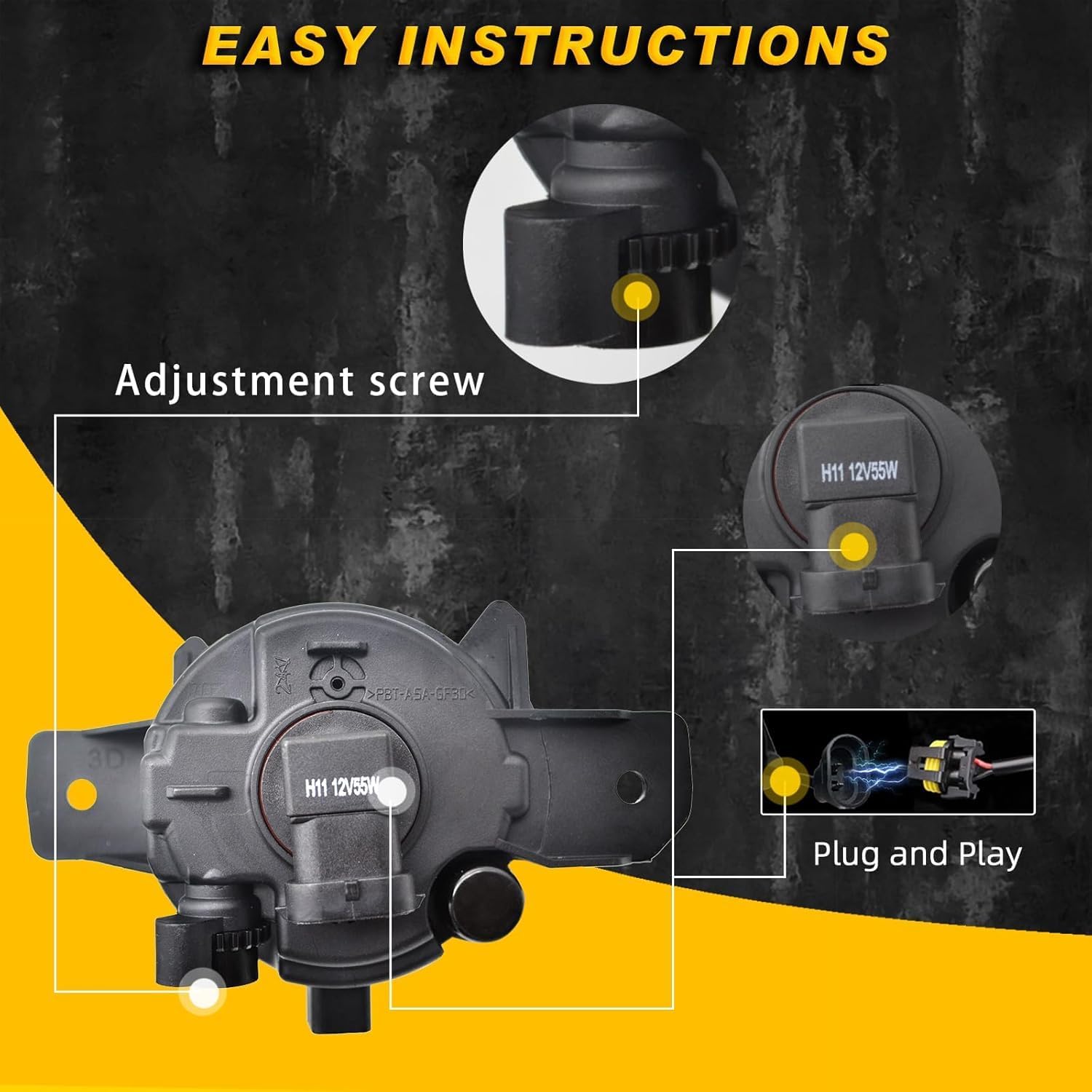 Fog Lights for 2013-2016 Nissan Pathfinder Fog Lights with Halogen Bulbs & Assembly Set L&R Side (Halogen Ver.)