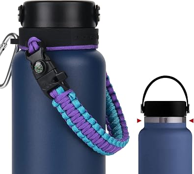2.0 Paracord Handle Compatible with Hydro Flask 2.0 Wide Mouth Water Bottle 12 oz 16 oz 18 oz 20 oz 32 oz 40 oz 64 oz,Perfect for Daily Walking Biking Hiking