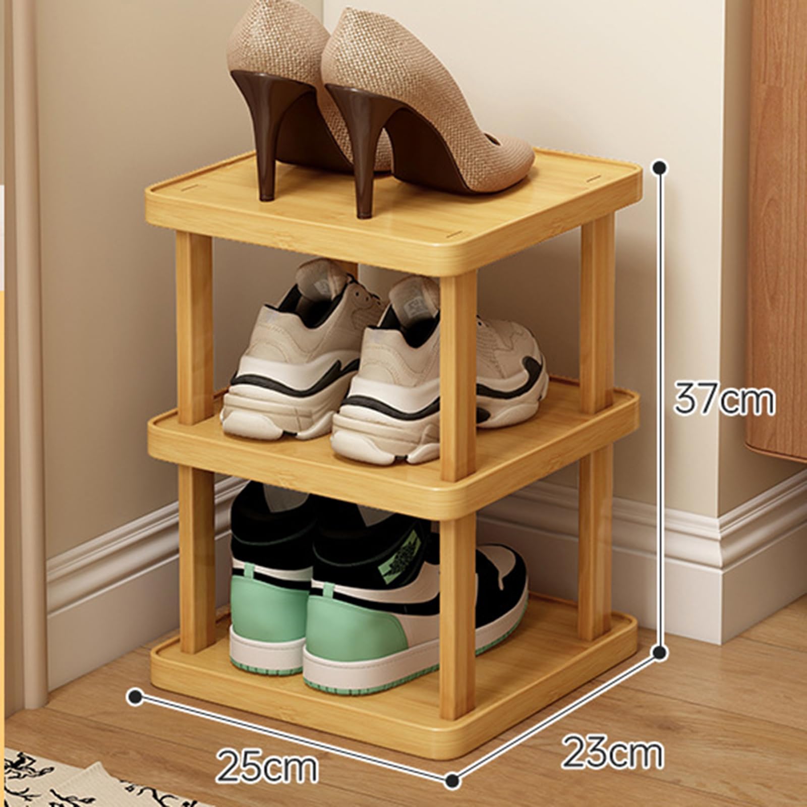 DOTTUS 3段シューズラック 靴箱 玄関収納 スチール製 602-1056 下駄箱