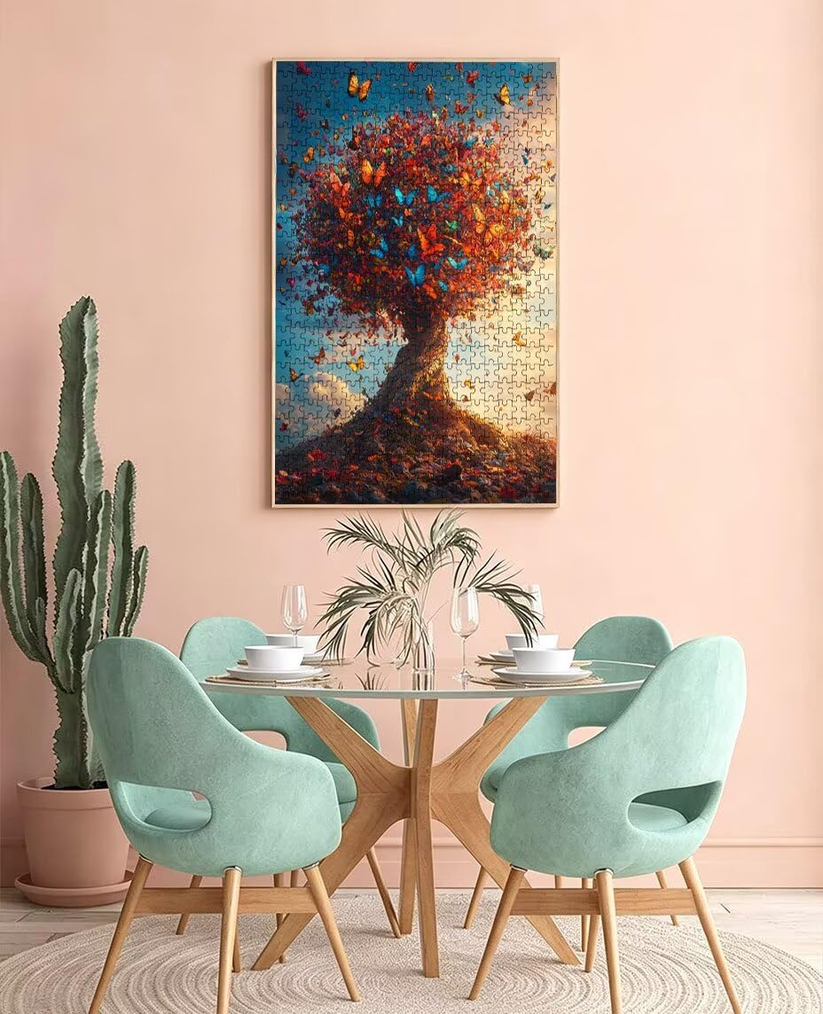 Puzzle 1000 sztuk, puzzle z motywem motyla dla dorosłych 1000, puzzle klasyczne edukacyjne, drewniane puzzle, niemożliwe wyzwanie, do dekoracji ścian domu, prezent BXHZW1-396