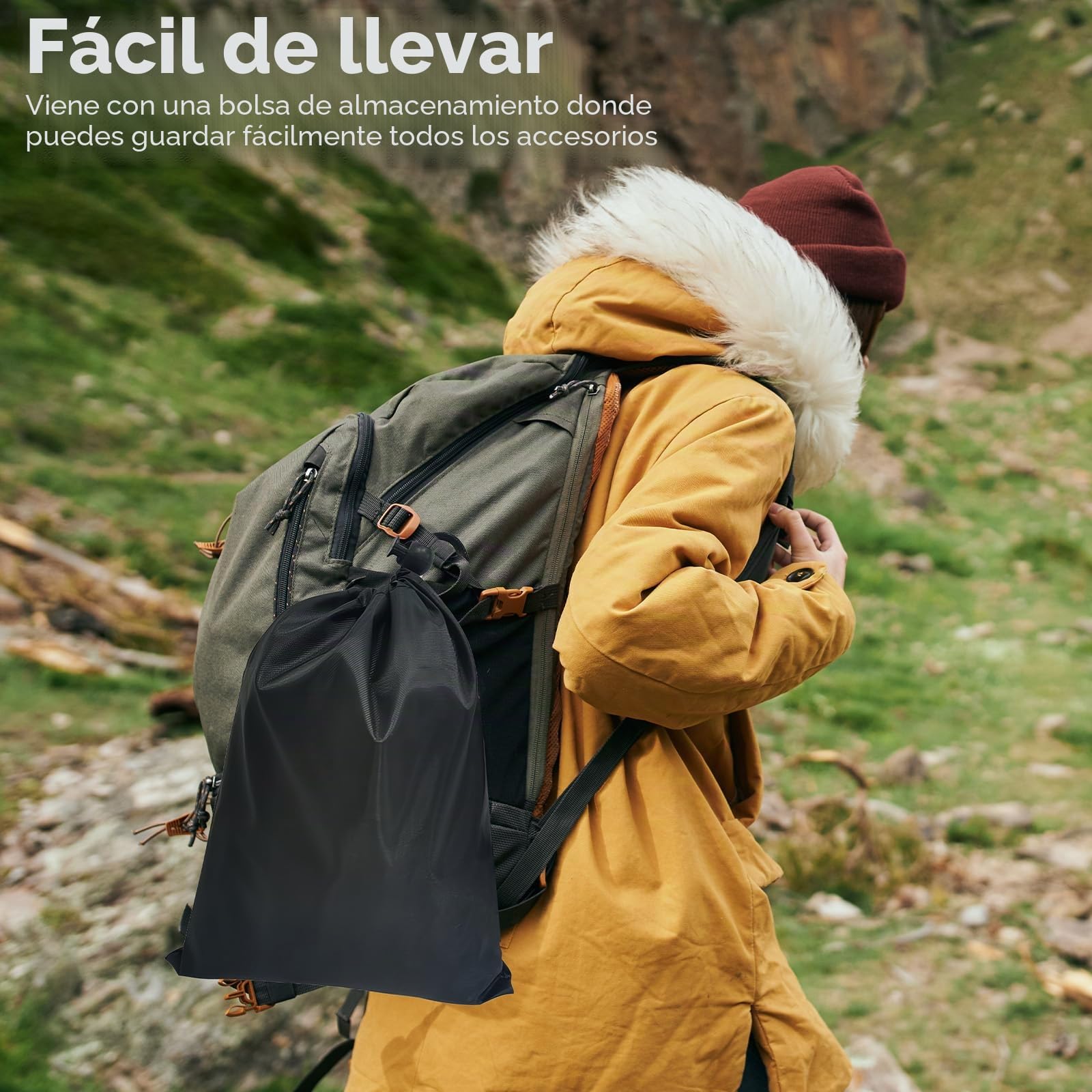 WC Portatil, Inodoro Portátil, Soporta hasta 150KG MAX, Baño Portatil, Baño Seco Camper, Baños Portatiles, con Bolsa de Almacenamiento, Bolsa de Basura y Cojín, para Exteriores Viagens Longas