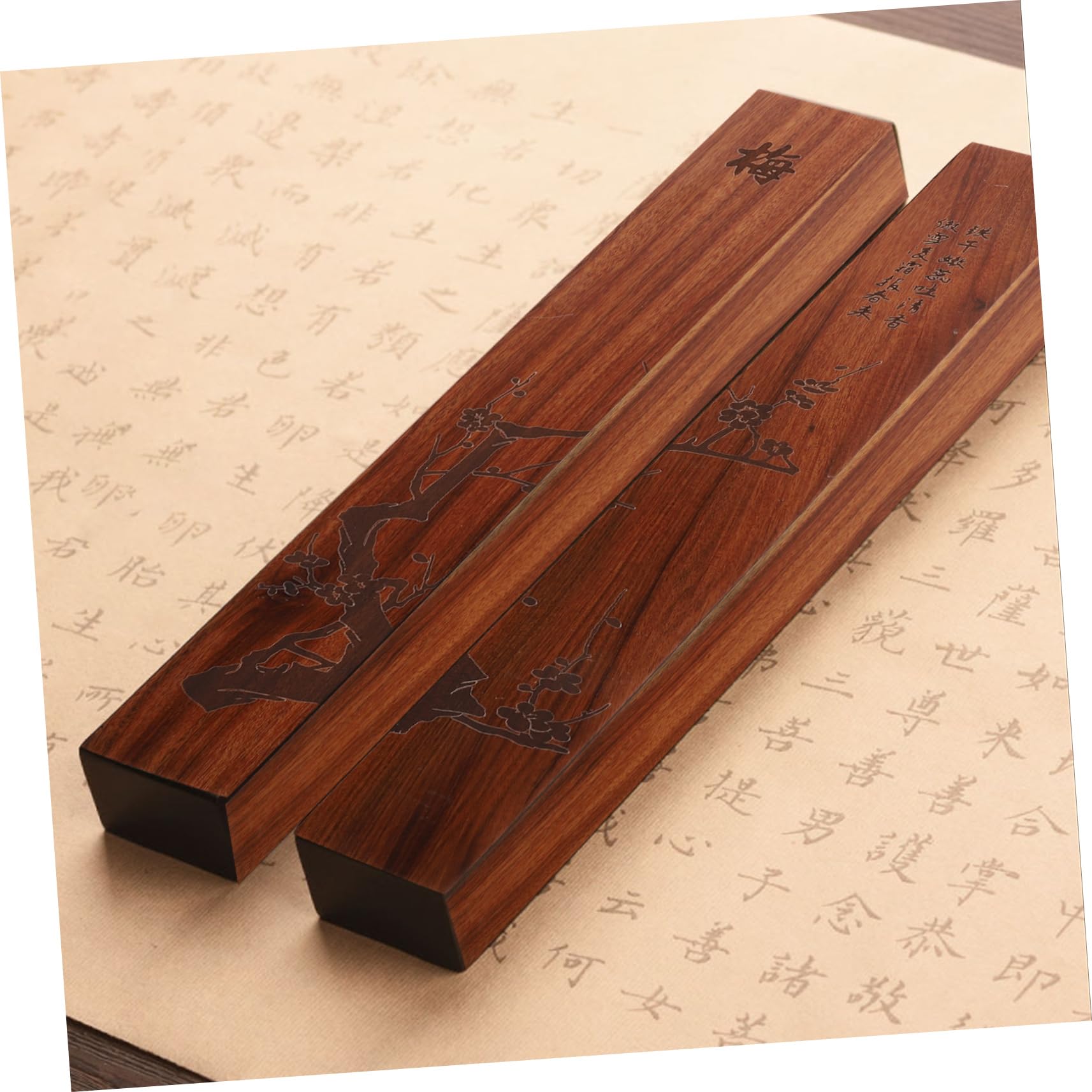 Mipcase 2pezzi Fermacarte Legno Per Calligrafia Stile Elegante e Compatto Per Ufficio e Casa Pesi Per Legno Massello Accessori Per Decorazione Desktop Per Artisti e Studenti Di Calligrafia
