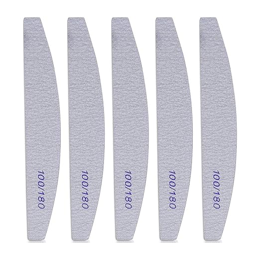 Kafeiya Limas de Uñas Profesionales(5Piezas),Lima Uñas Gel 100/180,Limas para Uñas de Doble Cara Set Gel Acrílico Limas uñas con Lavable, para Uso Doméstico y Salón