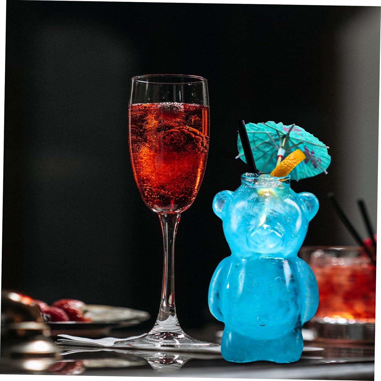 Zerodeko 8 Pcs Adorable Small Bear Cups Cocktail Glasses Elegant Wine Juice Cups for Hosting Barware