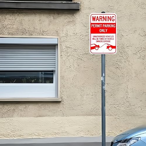 Miniatura 4 de Letrero grande de permiso de estacionamiento solamente, 18 x 12 pulgadas, letrero reflectante de aluminio 040, libre de óxido, con protección UV y