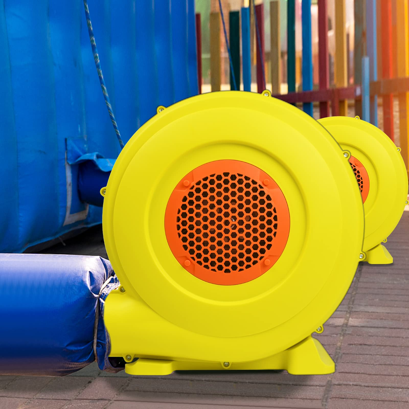 XMTECH 750 W Château gonflable, 220-240 V, pompe à air électrique, pompe à air gonflable, ventilateur portable avec long câble d'alimentation, souffleur d'air pour jouets gonflables, 2100 Pa - 580 m³