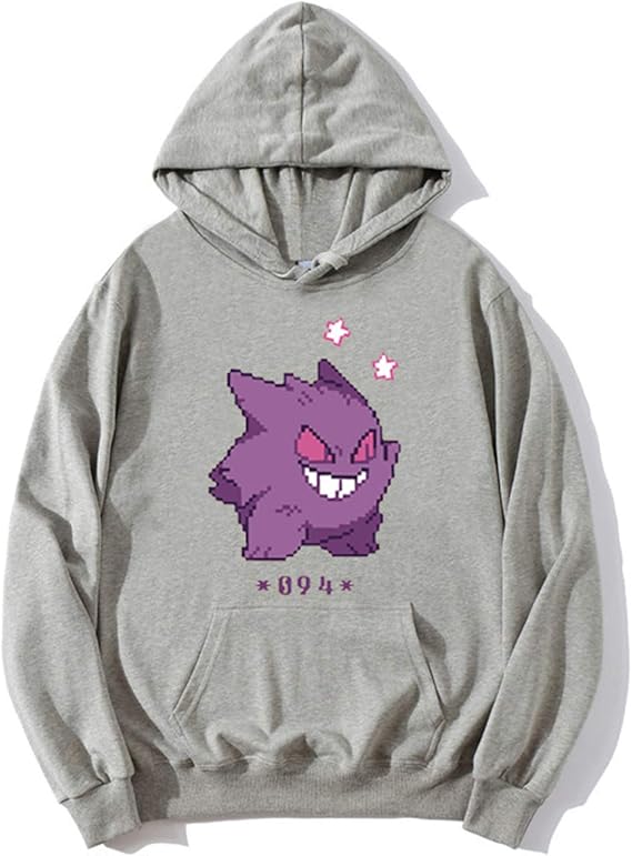 Amazon ポケモン 服 ゲンガー パーカー 長袖 綿100 アニメ プリント かっこいい トップス 薄手 大きいサイズ トレーナー パーカー 通販