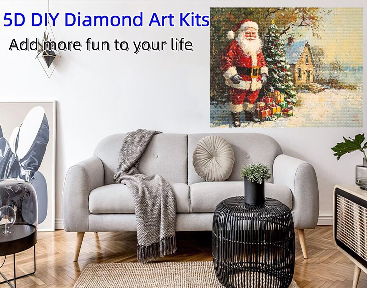 5D DIY Boże Narodzenie diamentowe zestawy do malowania, kompletne stare człowiek diamentowe malowanie dla dorosłych początkujących, kreatywne hobby dorośli diamentowa sztuka, dekoracja ścienna
