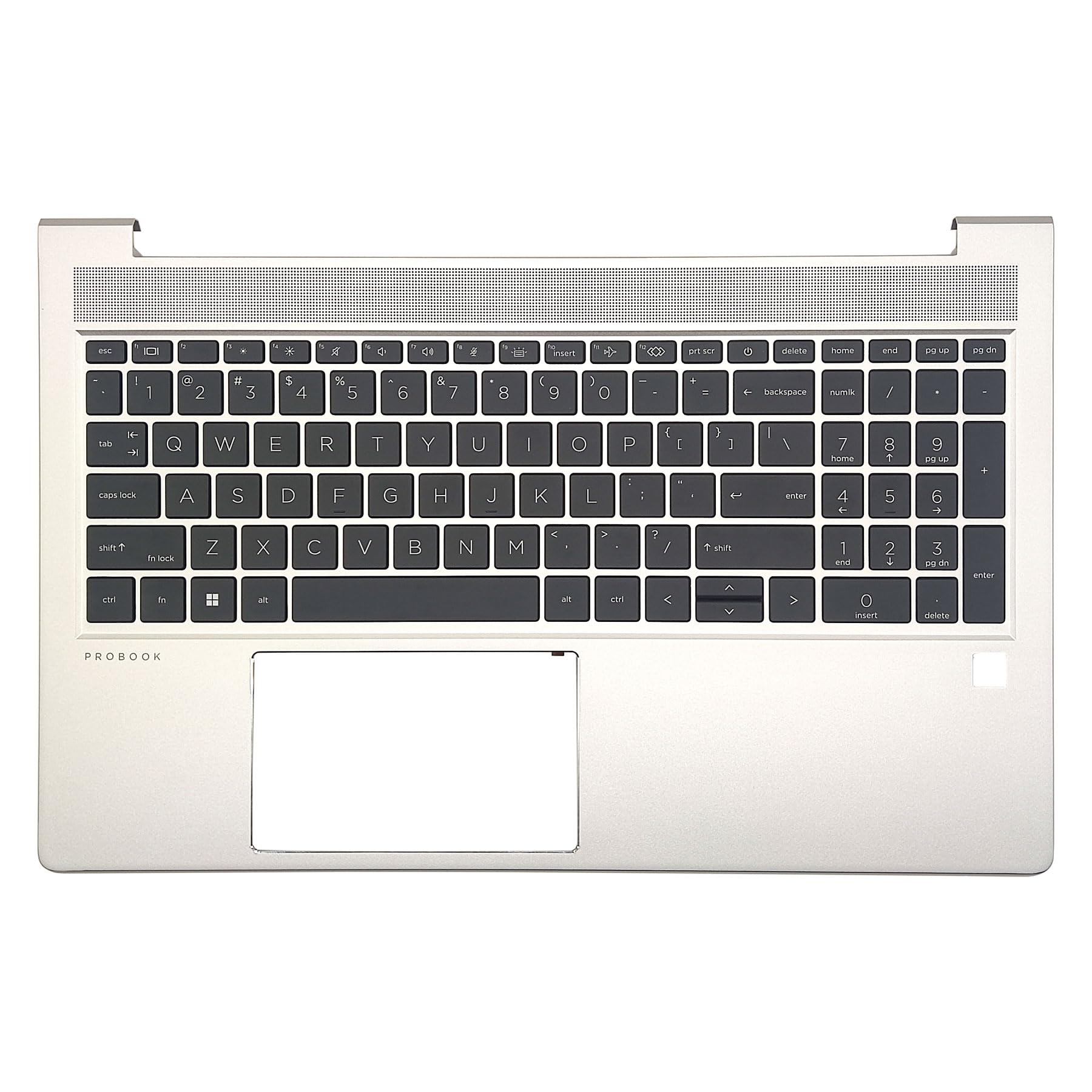 Jxjslp Replacement Upper Case Backlit Keyboard Palmrest Top Cover for HP Probook 450 455 G9 Laptop Assembly N01933-001 Silver
