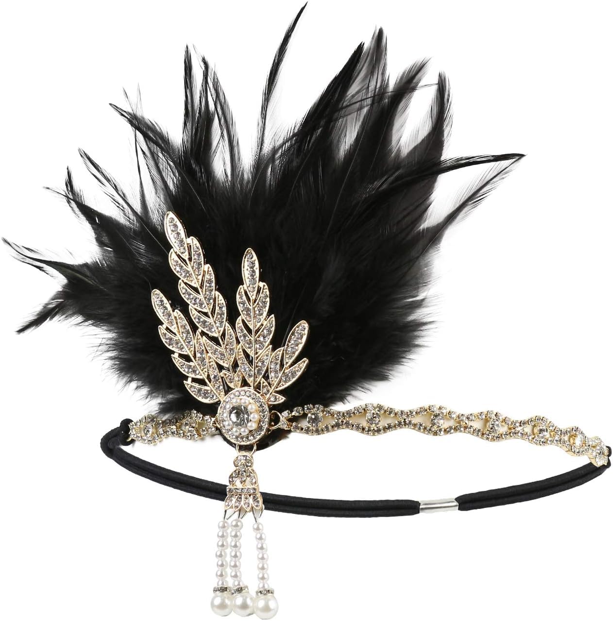 Vintage Flapper Headband Daisy Buchanan Costume Great Gatsby Leaf Tiara Headpiece 1920's Fancy Hair Accessory