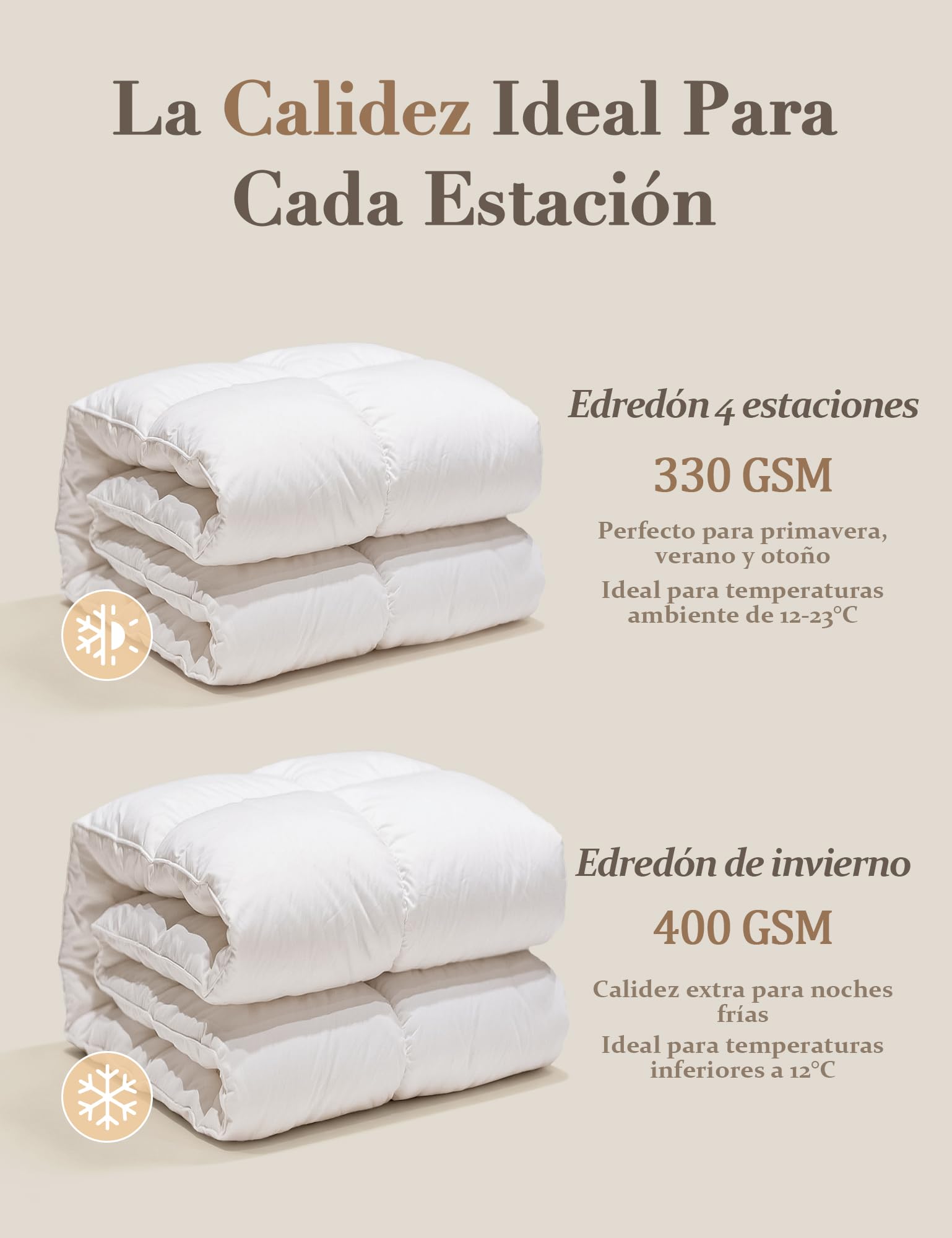BPC Edredón Nórdico Cama 150/160, Edredón de Plumón 90% 4 Estaciones | Relleno de 330 g/m² | 100% Algodón Orgánico, Transpirable y Suave | Calidad Hotel | OEKO-TEX & RDS | 220x240 cm