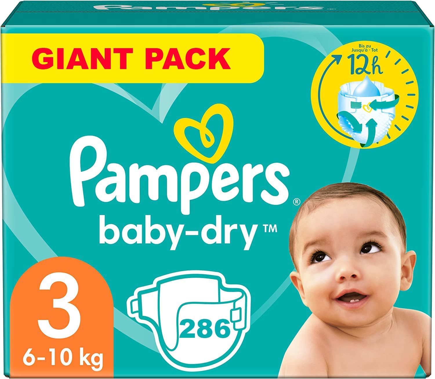 PAMPERS Baby Dry Größe 3 286 Windeln (6 – 10 kg)