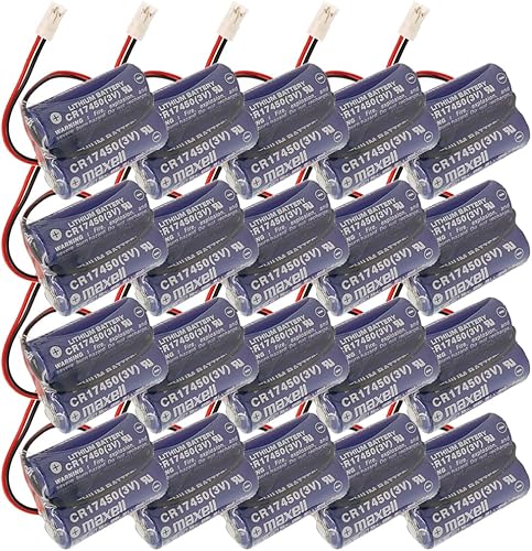 EVASEN (20pcs) 2CR17450-2WK27 D80UB016170 3V 2600mAh Battery Pack for Mazak 2CR17450 3V PLC Battery