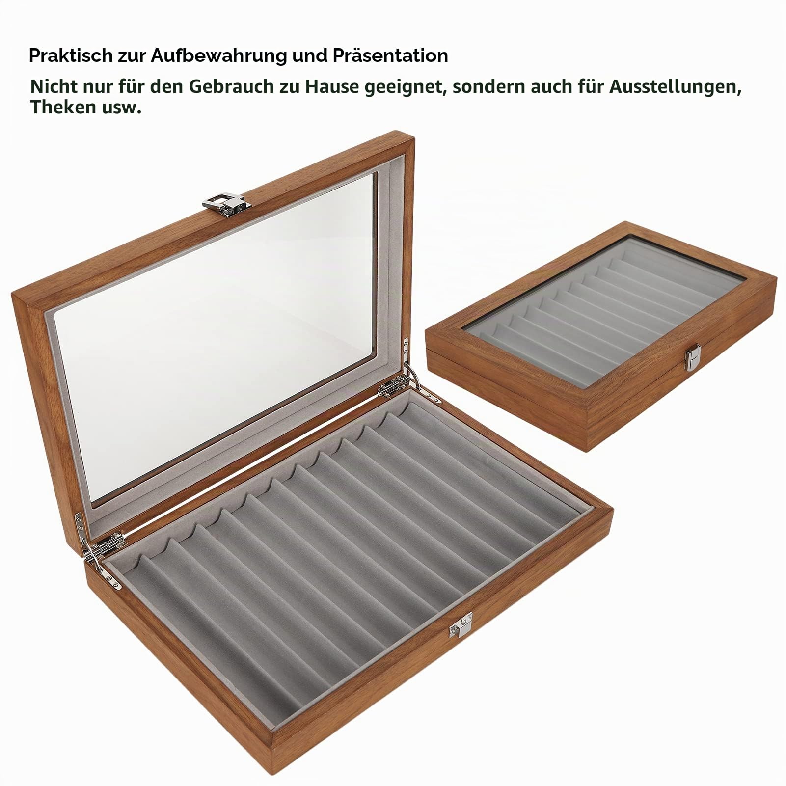 Sxhlseller Hölzerne Füllfederhalter Vitrine Geschenkbox für 12 Stifte Display 12 Slot Füllfederhalter Vitrine Großraum Pen Collector