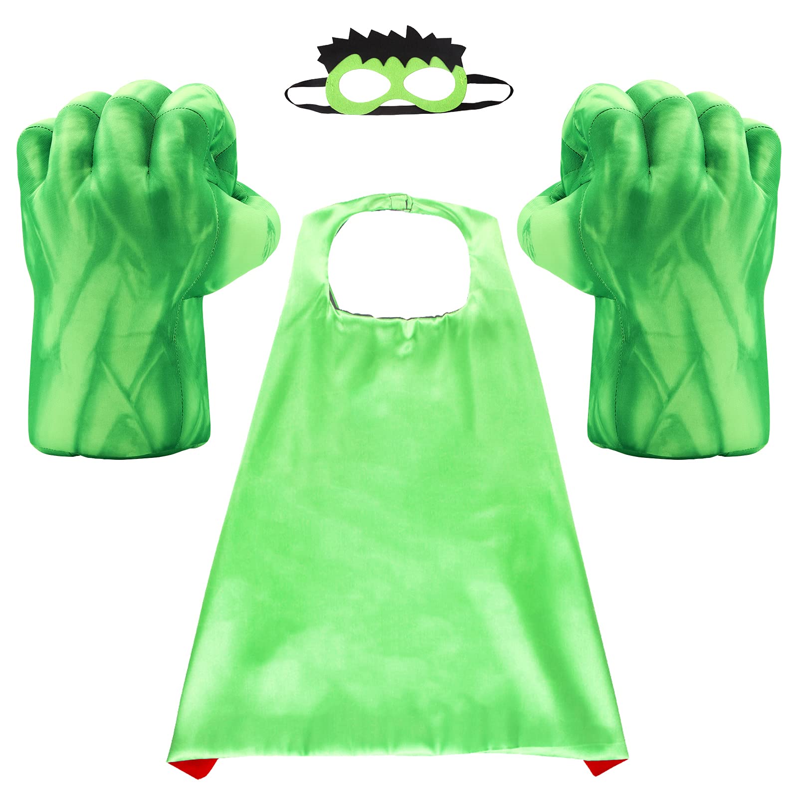 Superhero Hands for Kids Parent-Child Interactive Toy Hands Children's Plush Superhero Toys (Bright Light Green)
