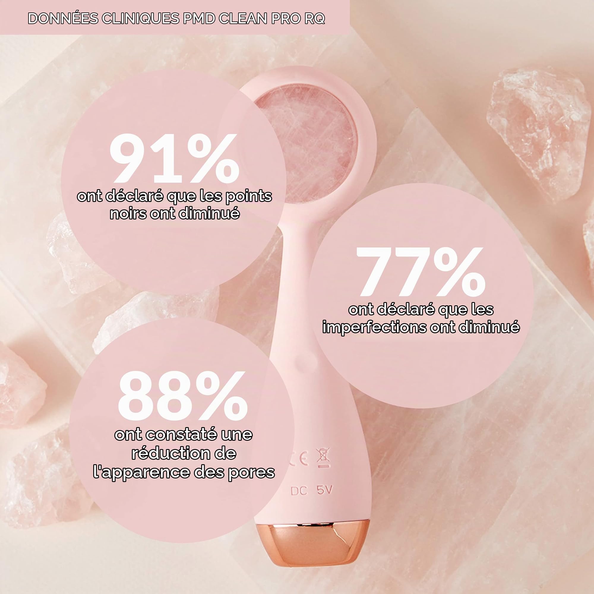 PMD PMD Clean Pro RQ - Blush with Rose Gold Finish For Unisex 1 Pc Facial Brush