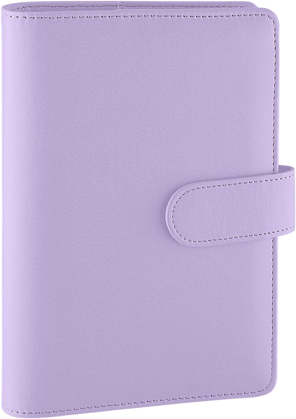 Antner A6 PU Leather Notebook Binder - Refillable 6 Ring for A6 Filler Paper, Loose Leaf Personal Planner Cover With Magnetic Buckle Closure, Purple