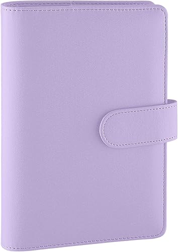 Antner - Archivador de piel sintética con 6 anillos, para papel de tamaño A6, agenda personal con hojas sueltas y cubierta con cierre magnético,