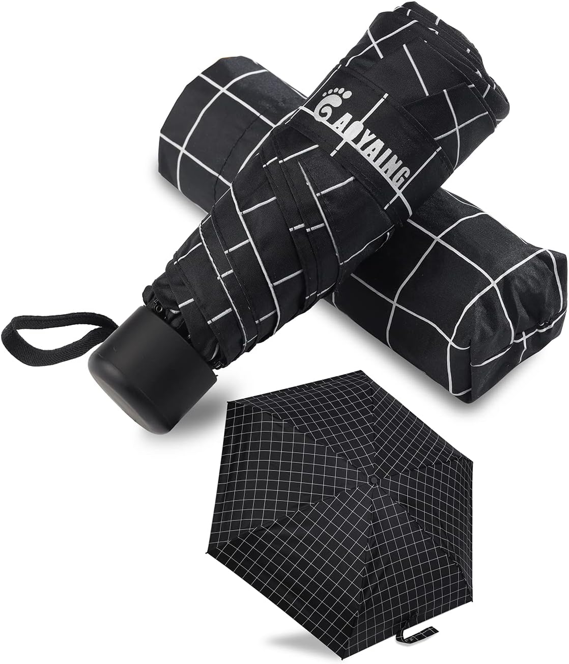 GAOYAING Travel Umbrella Mini Umbrellas for Rain Sun&Rain Lightweight Small UV Sun Umbrella Compact Suit for Pocket with Case