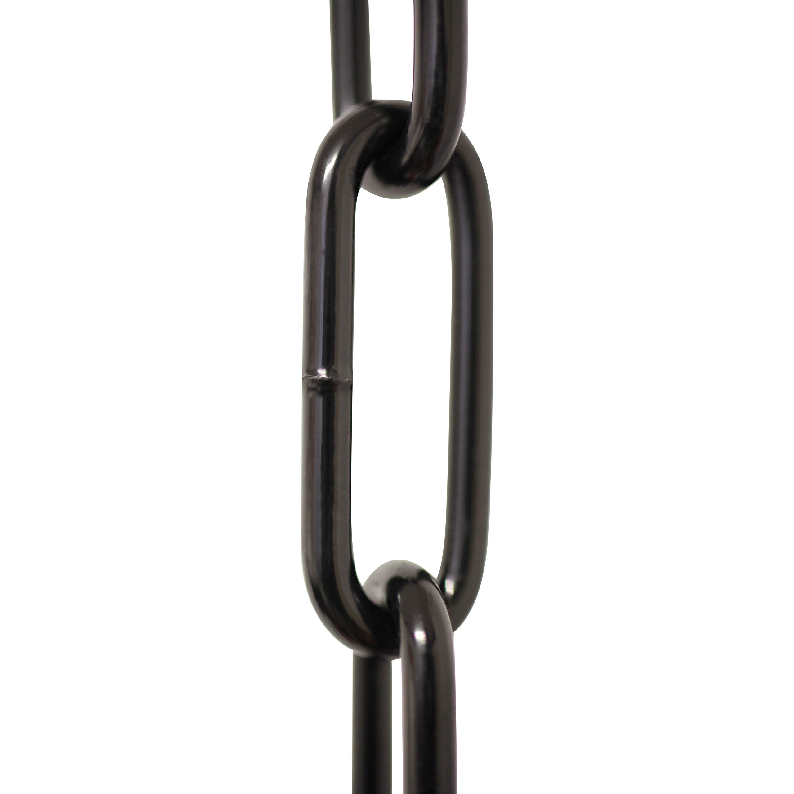 RCH Hardware CH-S59-04-BLK-10 |9 Gauge Decorative Solid Steel Oval Link Fixture Chain | 10 Foot Increments | Black Finish