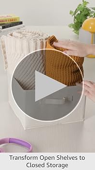 Household Essentials 311342 Hanging Closet Organizer | 3 Pocket Shelves | Natural Canvas