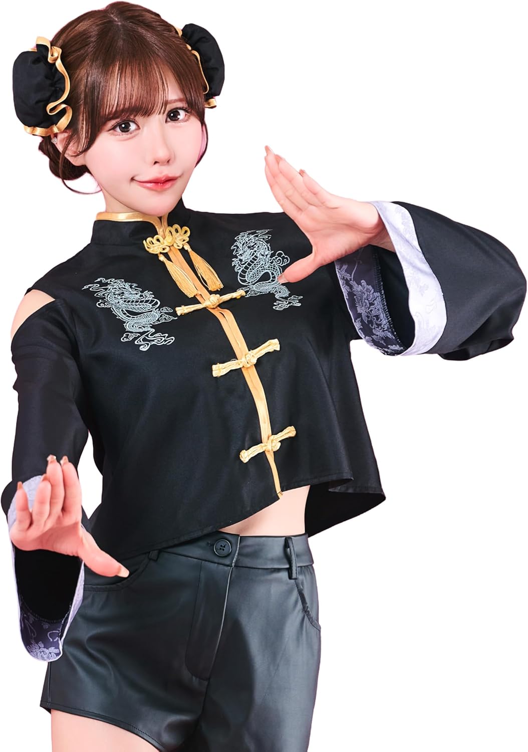 クリアストーン(Clearstone) トッピングトップス コスプレ ハロウィン カンフーチャイナ 黒 レディース ブラック クリアストーン(Clearstone) トッピングトップス コスプレ ハロウィン カンフーチャイナ 黒 レディース...