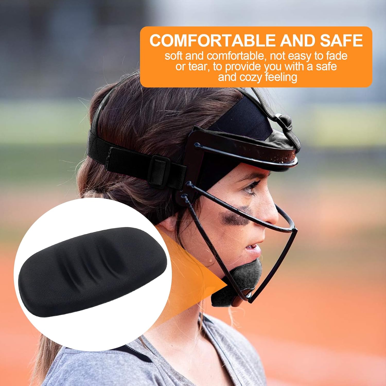 1/2/3/8 Pcs Softball Fielder's Facemask Chin Cup, Durable and Maximum Protection Catchers Mask Replacement Chin Pad, Baseball Softball Helmet Padding for Softball Fielder's Mask Men Women Teensm - Image 2