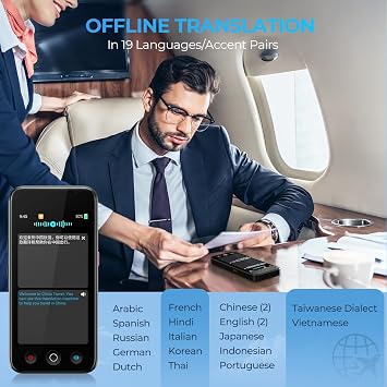 kentfaith AI Voice Translator Device 144 Languages Translation Device 0.2s Instant Translation 98% Accuracy with Offline/Online/Photo/Text Translation 5 Inch Touchscreen for Travel Study Business
