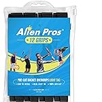 ALIEN PROS Tennis Racket Grip Tape (12 Grips) - Precut and Light Tac Feel Tennis Grip - Tennis Overgrip Grip Tape Tennis Racket - Wrap Your Racquet for High Performance (12 Grips, Black)