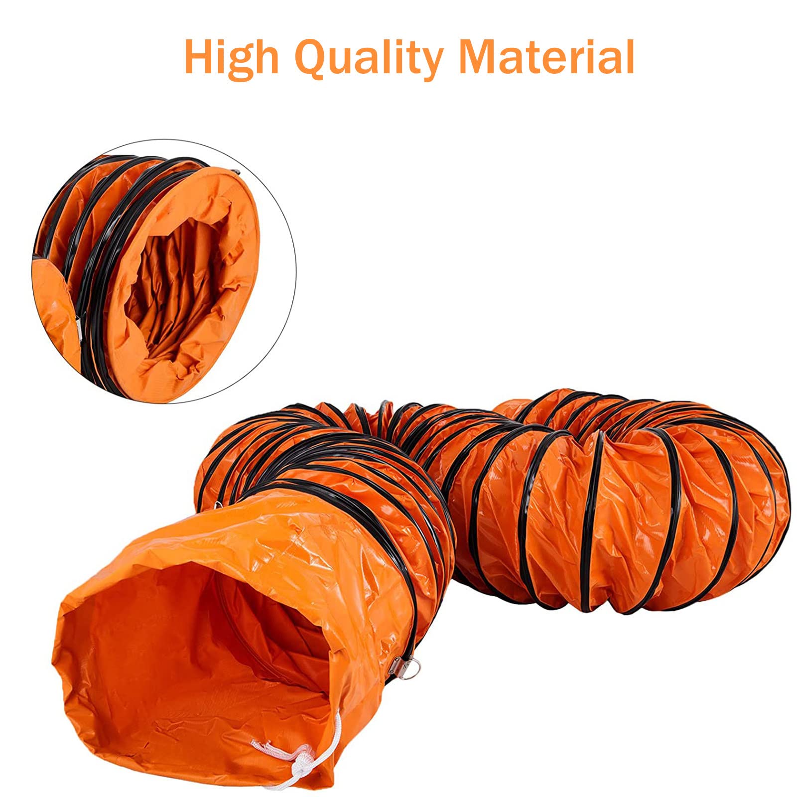 Tubo de ventilación de PVC de 5 m - Manguera telescópica de Nailon para Extractor de Aire, 25 cm de diámetro, conducto de extracción de Humos, solución de ventilación Duradera para Uso domés