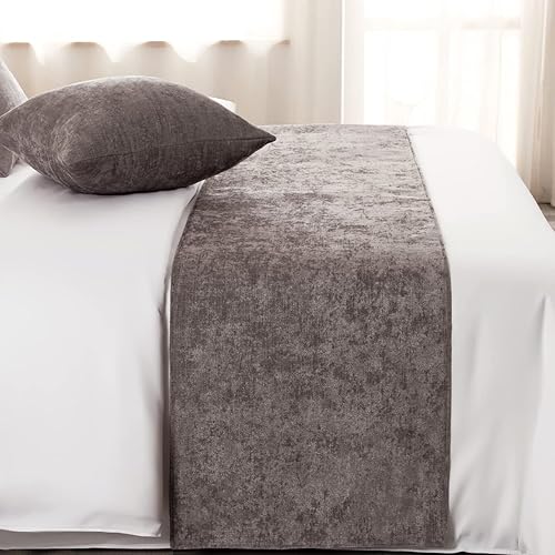 Miniatura 2 de AMBERIS Alfombra de cama moderna, de chenilla, suave, no se decolora, color gris