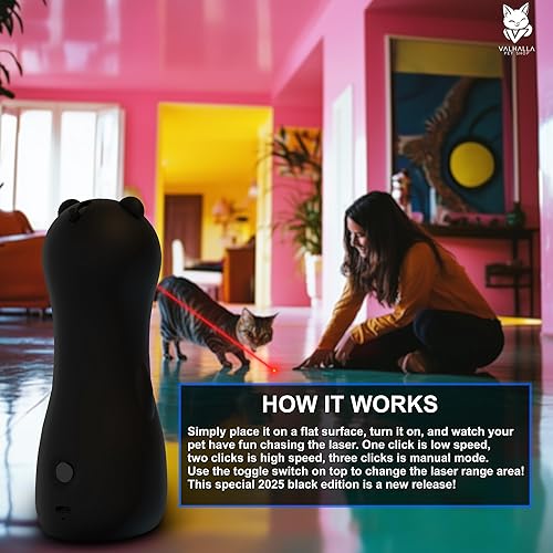 Miniatura 3 de Juguete láser automático para gatos, juguetes láser interactivos para perros, juguetes para gatos de interior, modelo negro raro 2025, múltiples