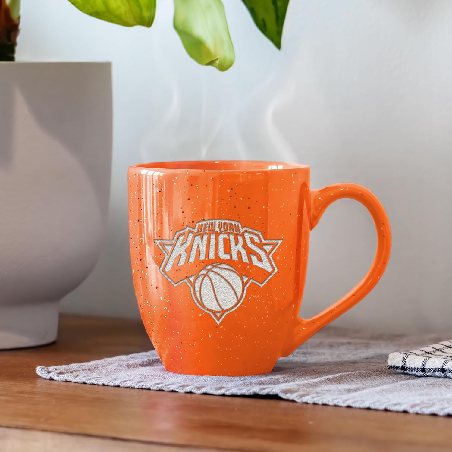 NBA Basketball Alternate 16 oz Team Color Laser Engraved Speckled Ceramic Coffee Mug - Image 2