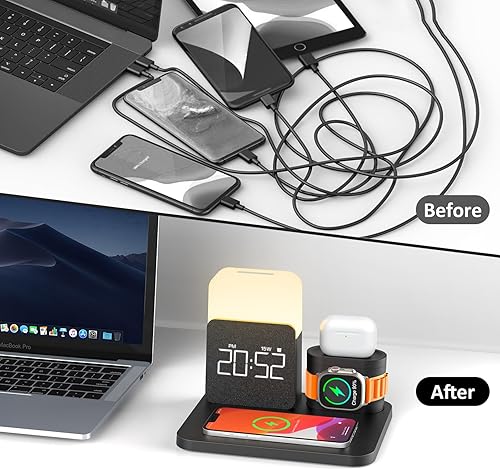 Miniatura 7 de Cargador inalámbrico 5 en 1 Mag-Safe para dispositivo Apple con LED y adaptador, carga magnética para iPhone 151413 ProMaxMiniPlus, soporte de carga