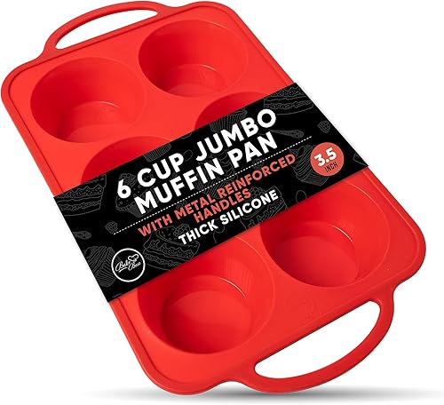 Miniatura 9 de Paquete de 1 mini molde de silicona para magdalenas, 24 tazas, antiadherentes de silicona para hornear con asas reforzadas con metal, bandeja para