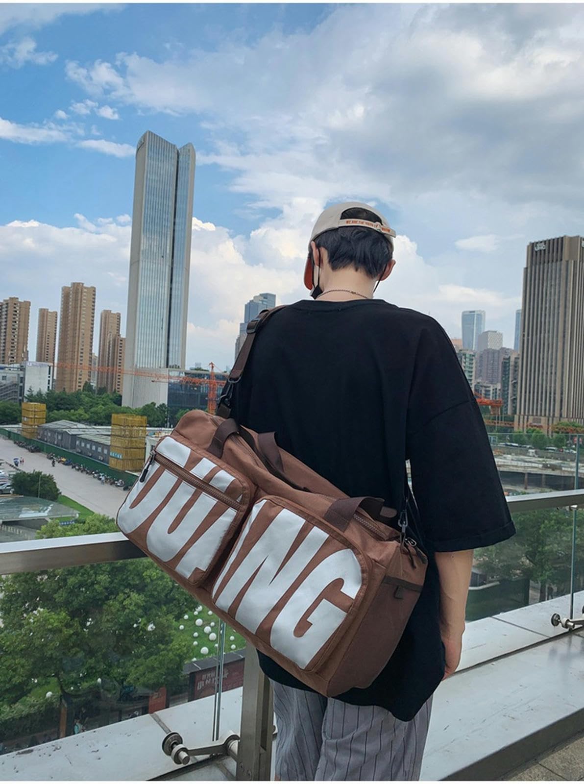 Reisetasche Leichte Kapazität Leichter Geschäftsreisetasche Für Männer Und Frauen Mit Unabhängiger Schuhfach Sporttasche-braun