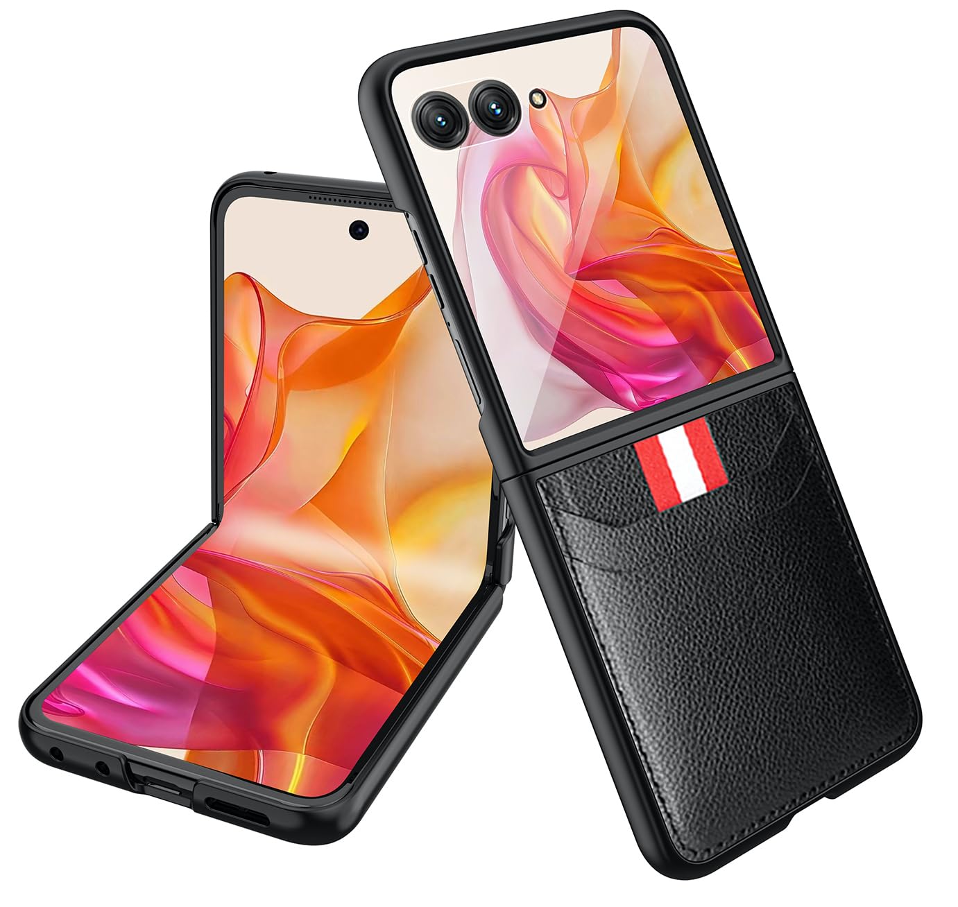 BOUNCEBACK Vegan Leather Case/Cover with Back Screen Protector & Credit Card Holder for Motorola Razr 50 Ultra 5g / Motorola Razr 50 Ultra Case Cover -(Black | P.U Leather) (B0DDY9KPNX) Amazon Price History, Amazon Price Tracker