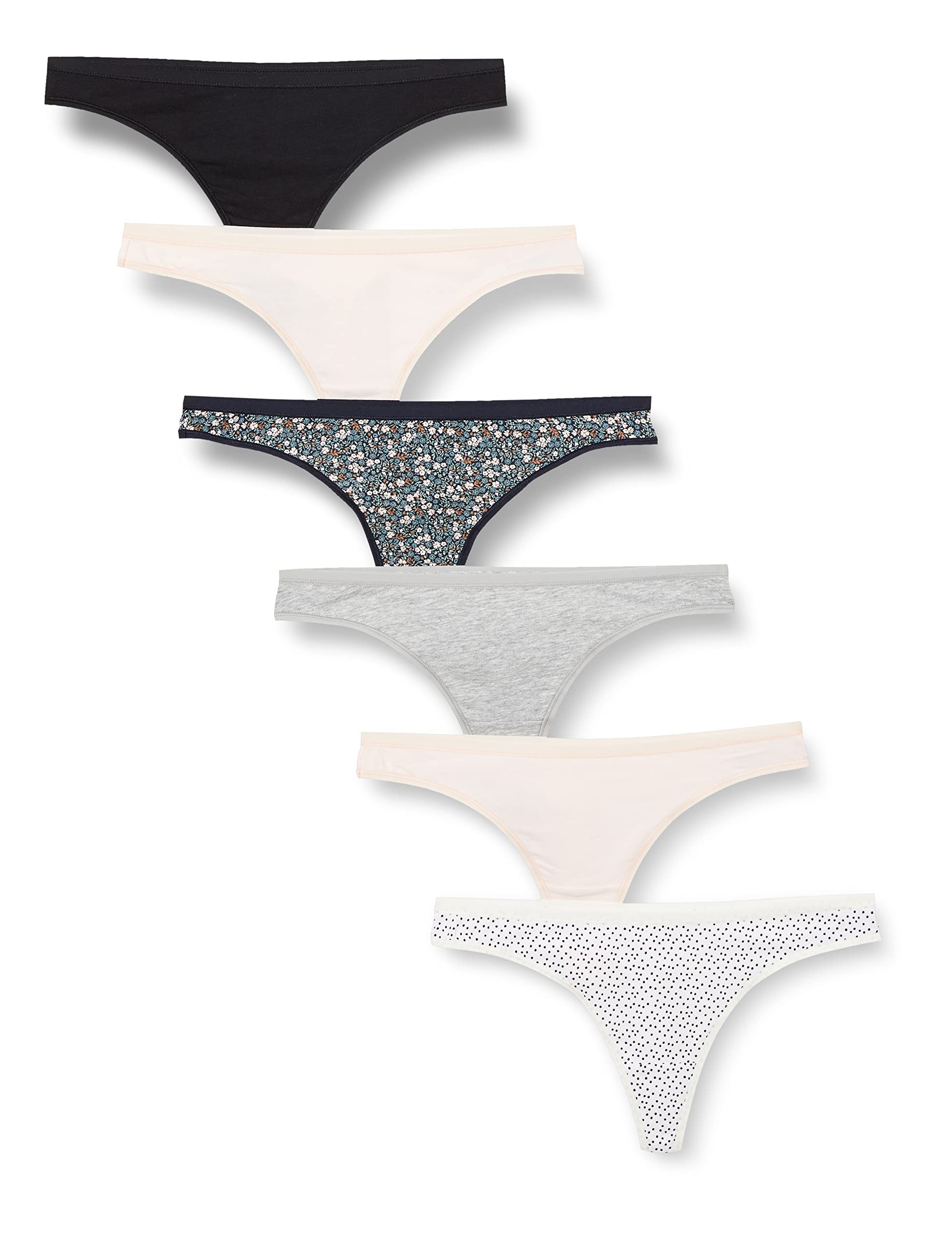 Amazon Essentials Cotton Thong Underwear for Women, Pack of 6